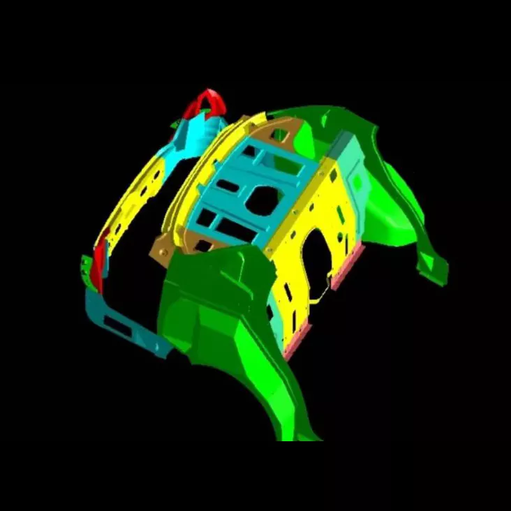 Lisovací raznice sestavy automobilového kufru